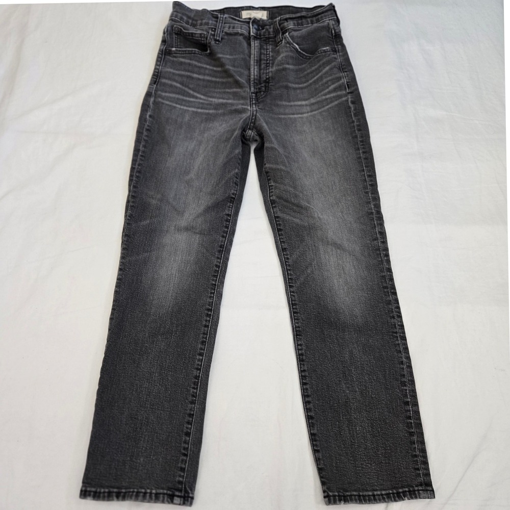 Madewell The‎ Perfect Vintage Crop Jean 26 Black Wash High Rise Distressed 26x26